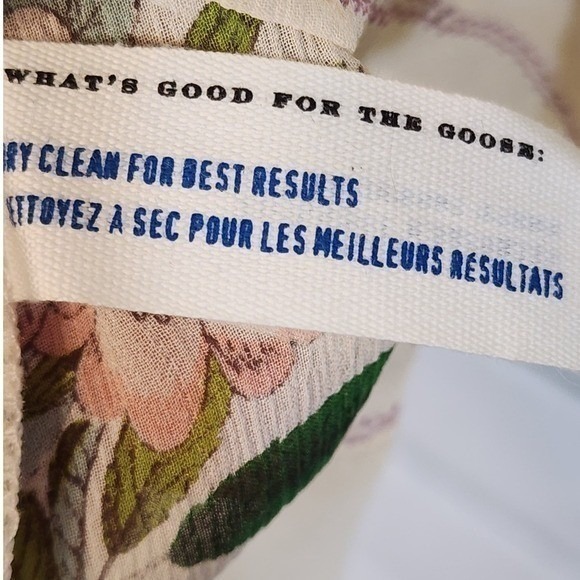 LEIFSDOTTIR Ivory Cate Floral Butterfly Ruffle Square Neck Tie Back Top Size 10 - Picture 7 of 8